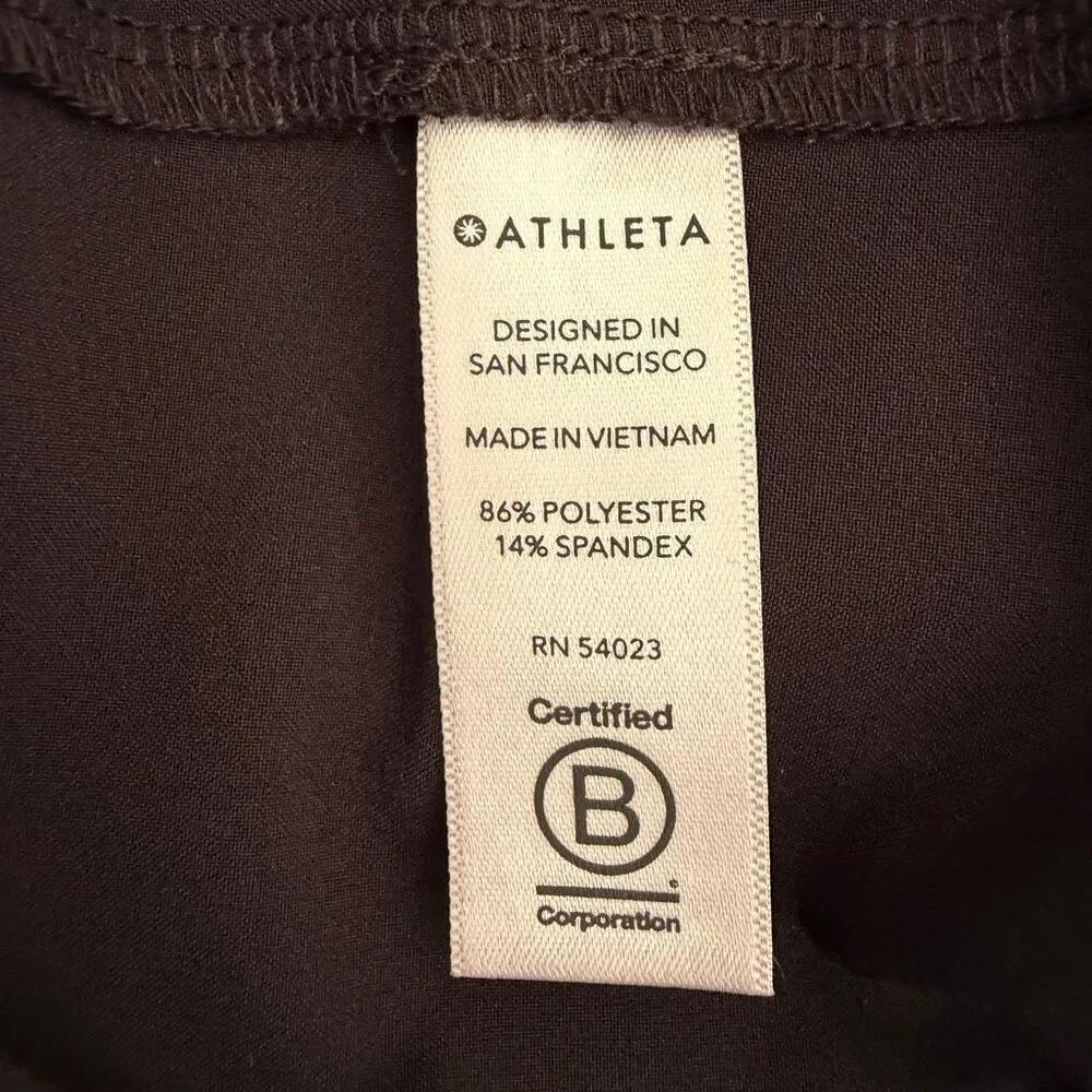 Athleta Jumpsuit Black Wide Leg Y2K  Pockets V Neck Belt Hooks SZ M #2567